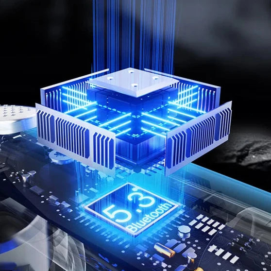 Tecnologia avançada dos auriculares QCY T20 TWS com chip de baixa latência e som otimizado Tecnologia avançada dos auriculares QCY T20 TWS com chip de baixa latência e som otimizado